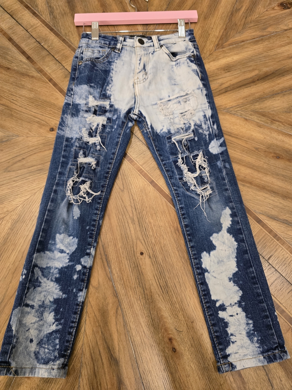 NWOT Waimea Distressed Bleached Blue Skinny Jeans, Girls 6